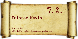 Trinter Kevin névjegykártya